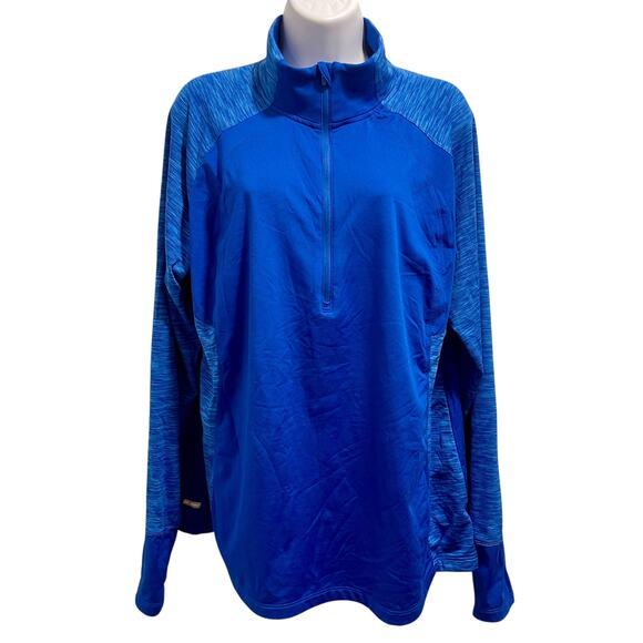 Danskin Now Athletic Pullover Top 1/4 Zip Womens XXL Blue Dri More - Picture 1 of 8